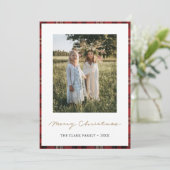 Carte de Noël Tartan Border Snowflakes (Debout devant)