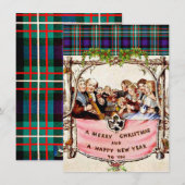 Carte de Noël Tartan ou invitation (Devant / Derrière)