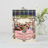 Carte de Noël Tartan ou invitation (Debout devant)
