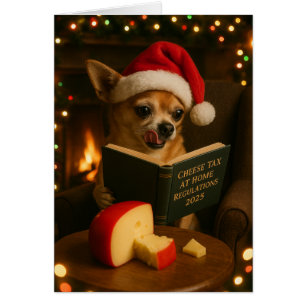 Carte de Noël 'Taxe sur le fromage' de Chihuahua