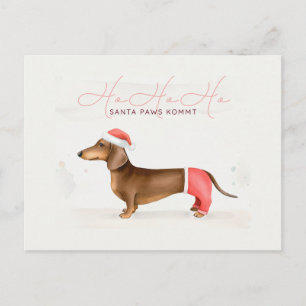 Carte de Noël teckel « Santa Paws » – Teckel adora