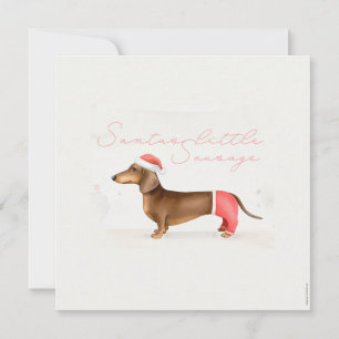 Carte de Noël teckel « Santas little Sausage »