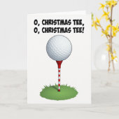Carte de Noël Tée de Golf Pun (Fleur jaune)