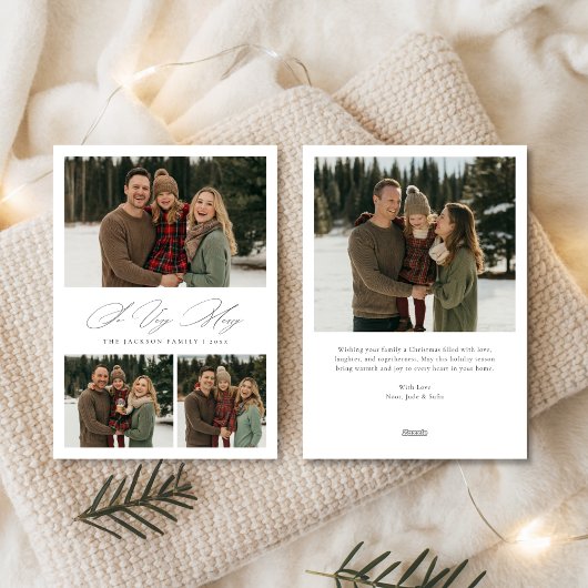Carte de Noël 'Tellement Joyeuse' Écriture Élégant