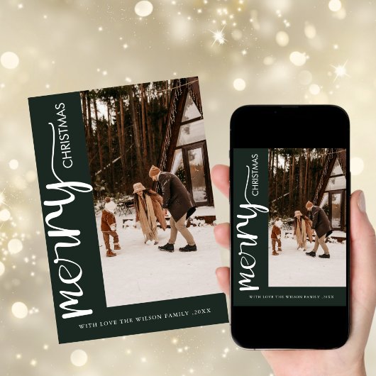 Carte de Noël tendance et moderne avec photo