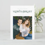 carte de Noël tendance joyeuse et lumineuse bleue (Debout devant)