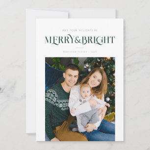 carte de Noël tendance joyeuse et lumineuse bleue