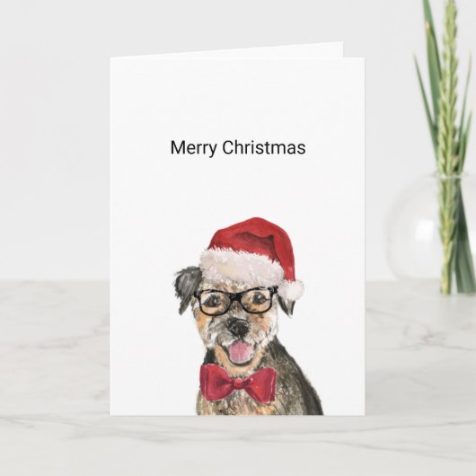 Carte de Noël Terrier frontalier (Devant)