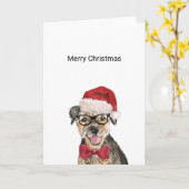 Carte de Noël Terrier frontalier (Fleur jaune)