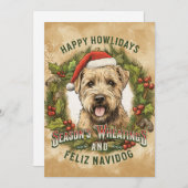 Carte de Noël Terrier Wheaten Carte de Fêtes (Devant / Derrière)