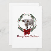 Carte de Noël Texas Longhorn (Devant / Derrière)