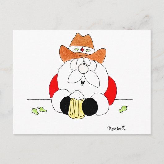 Carte de Noël Texas Santa (Devant)
