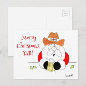 Carte de Noël Texas Santa Ya'll (Devant / Derrière)
