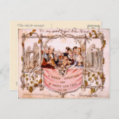 Carte de Noël toute première, Angleterre 1846 (Devant / Derrière)