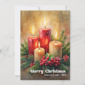 Carte de Noël traditionnelle avec bougies rouges e (Devant)