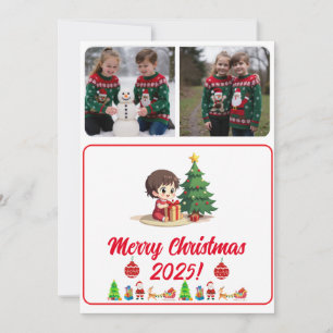 Carte de Noël traditionnelle personnalisable avec