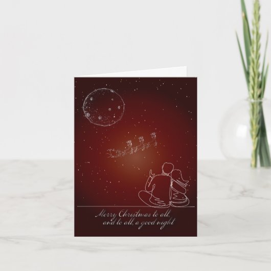 Carte de Noël traditionnelle, Rouge, Couple, Père (Devant)