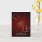 Carte de Noël traditionnelle, Rouge, Couple, Père (Fleur jaune)