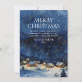 Carte de Noël traditionnelle rustique à l'aquarell (Devant)