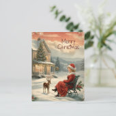 Carte de Noël traditionnelle vintage (Debout devant)