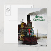 Carte de Noël Train avec Joyeux Noël (Devant / Derrière)