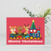 Carte de Noël Train de Noël (Debout devant)