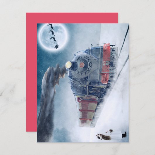 Carte de Noël Train de Noël (Devant / Derrière)