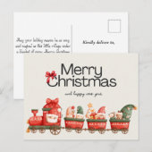Carte de Noël Train Fantaisiste (Devant / Derrière)