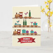 Carte de Noël Train Ludique (Fleur jaune)