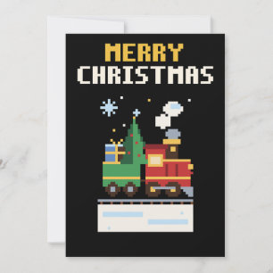 Carte de Noël Train Pixel Art