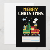 Carte de Noël Train Pixel Art (Devant / Derrière)