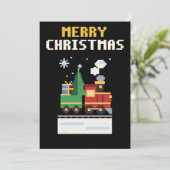 Carte de Noël Train Pixel Art (Debout devant)