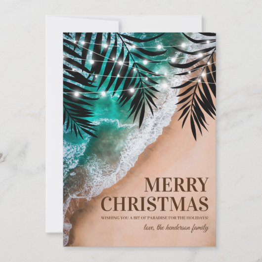 Carte de Noël Tropical Beach (Devant)