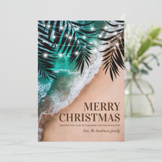 Carte de Noël Tropical Beach (Debout devant)