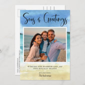 Carte de Noël Tropical Beach Coastal (Devant / Derrière)