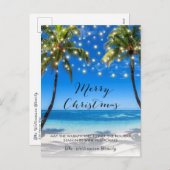 Carte de Noël Tropical Coastal Beach (Devant / Derrière)