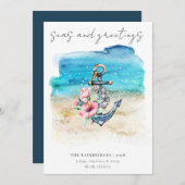 Carte de Noël Tropical Coastal Beach (Devant / Derrière)