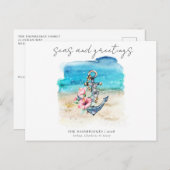 Carte de Noël Tropical Coastal Beach (Devant / Derrière)