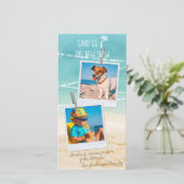 Carte de Noël Tropical Holiday 2-Photo Beach (Debout devant)