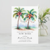 Carte de Noël Tropical New Home (Debout devant)