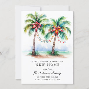 Carte de Noël Tropical New Home