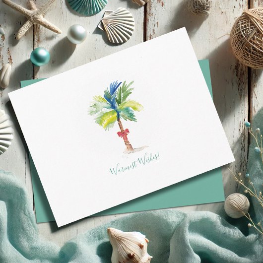 Carte de Noël Tropical Palm Trees Postcard