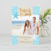 Carte de Noël tropicale de photo de plage (Debout devant)