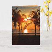 CARTE DE NOËL TROPICALE DE PLAGE (Fleur jaune)