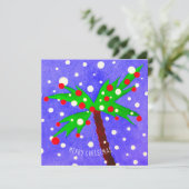 Carte de Noël tropicale Palm Tree Joyeux Noël (Debout devant)