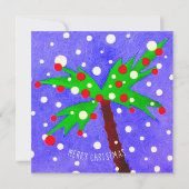 Carte de Noël tropicale Palm Tree Joyeux Noël (Devant)