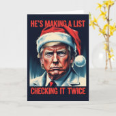 Carte de Noël Trump Naughty List | Fêtes (Fleur jaune)