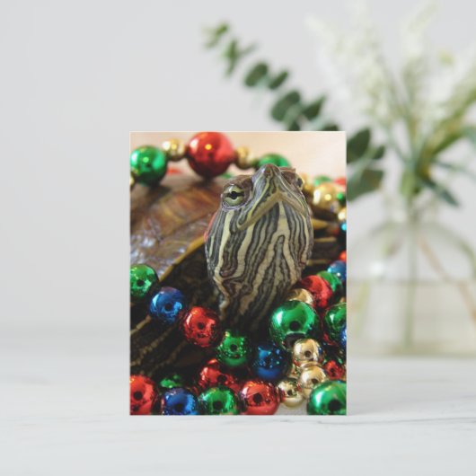 Carte de Noël Turtle (Debout devant)