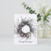 carte de noël twig wreath (Debout devant)