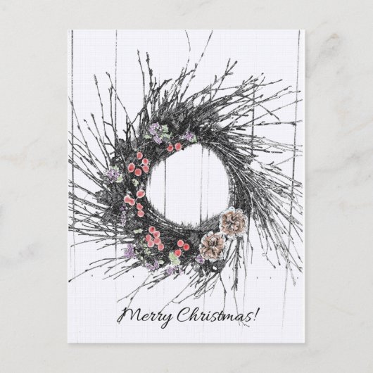 carte de noël twig wreath (Devant)